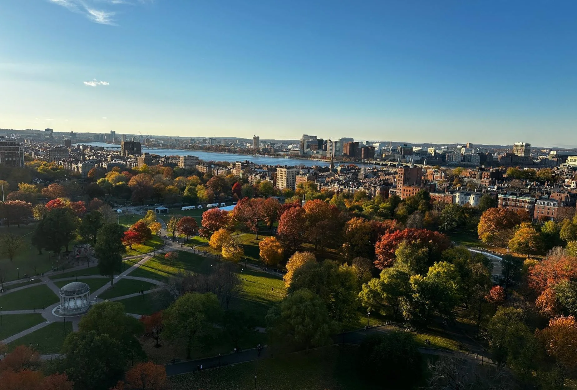 Boston skyline photograph: fall foliage.