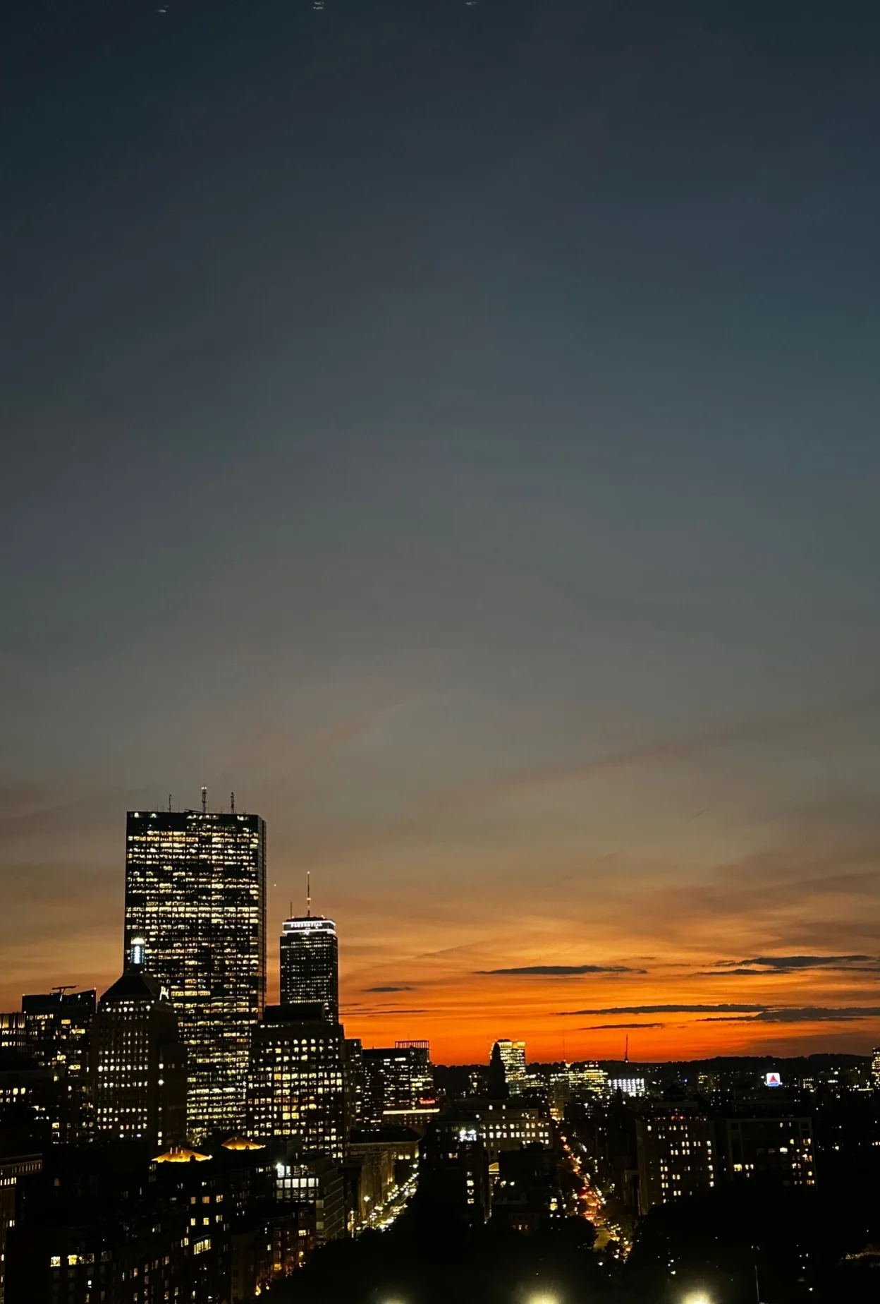 Boston skyline photograph: dusk towers.