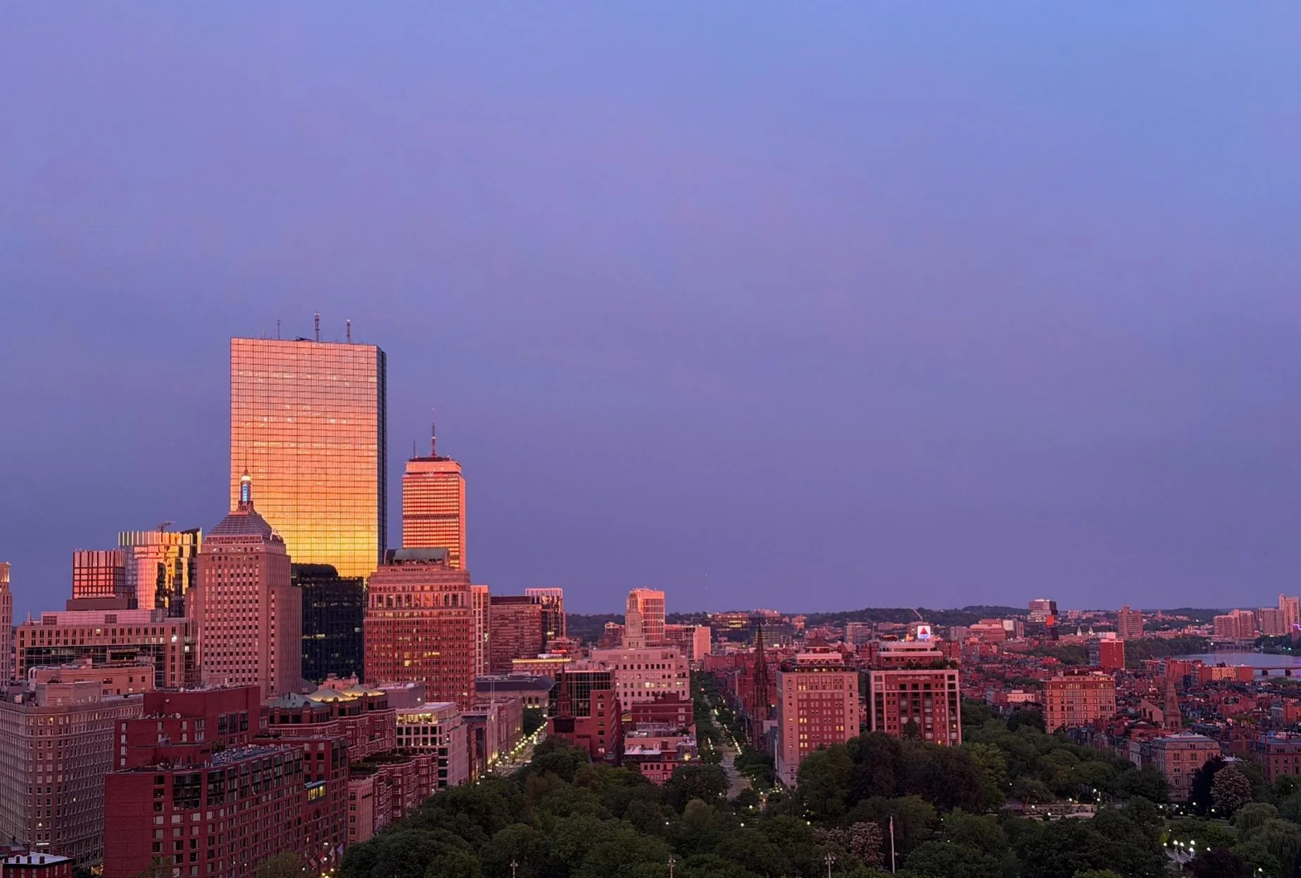 Boston skyline photograph: back bay sunset.
