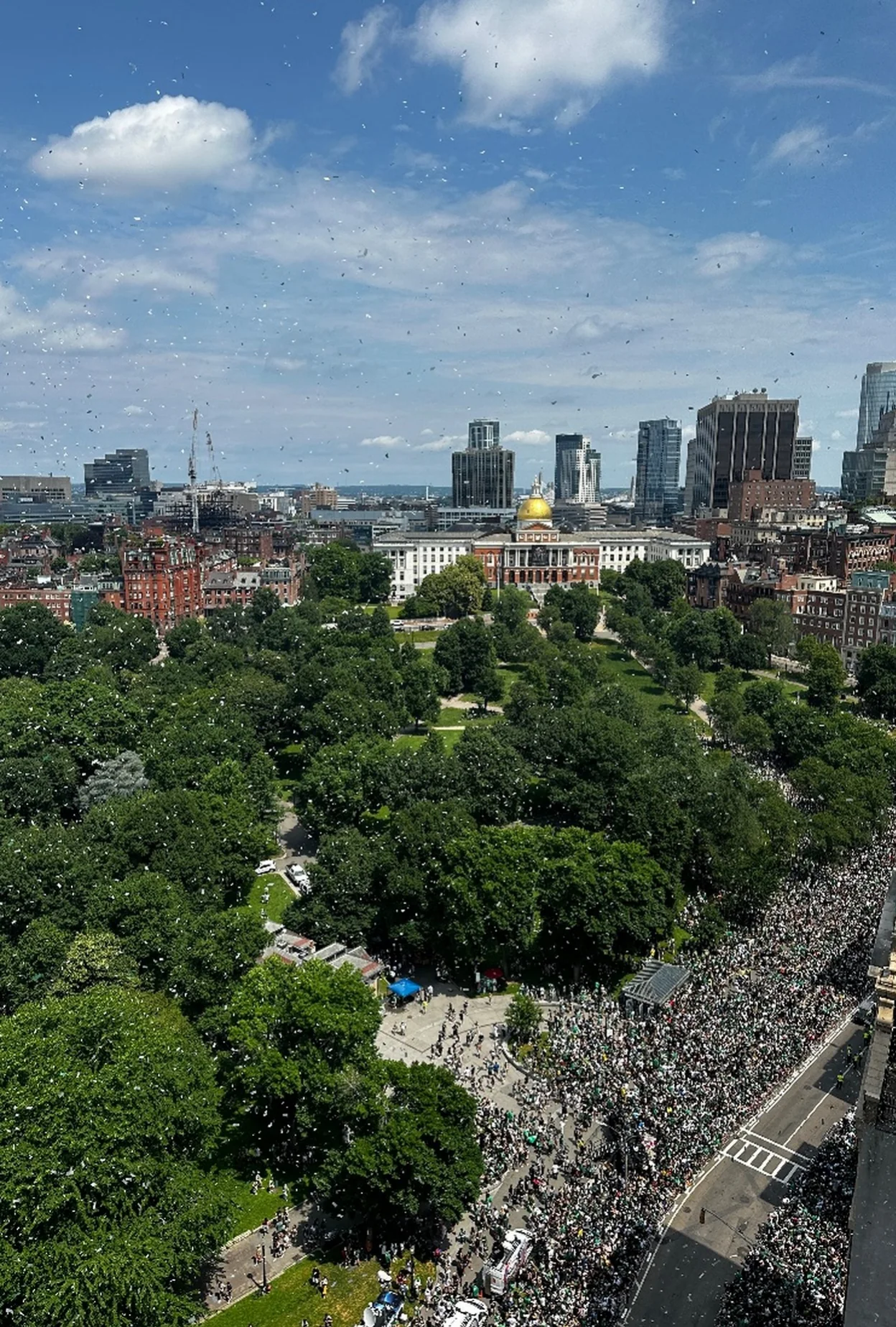 Boston skyline photograph: parade day.