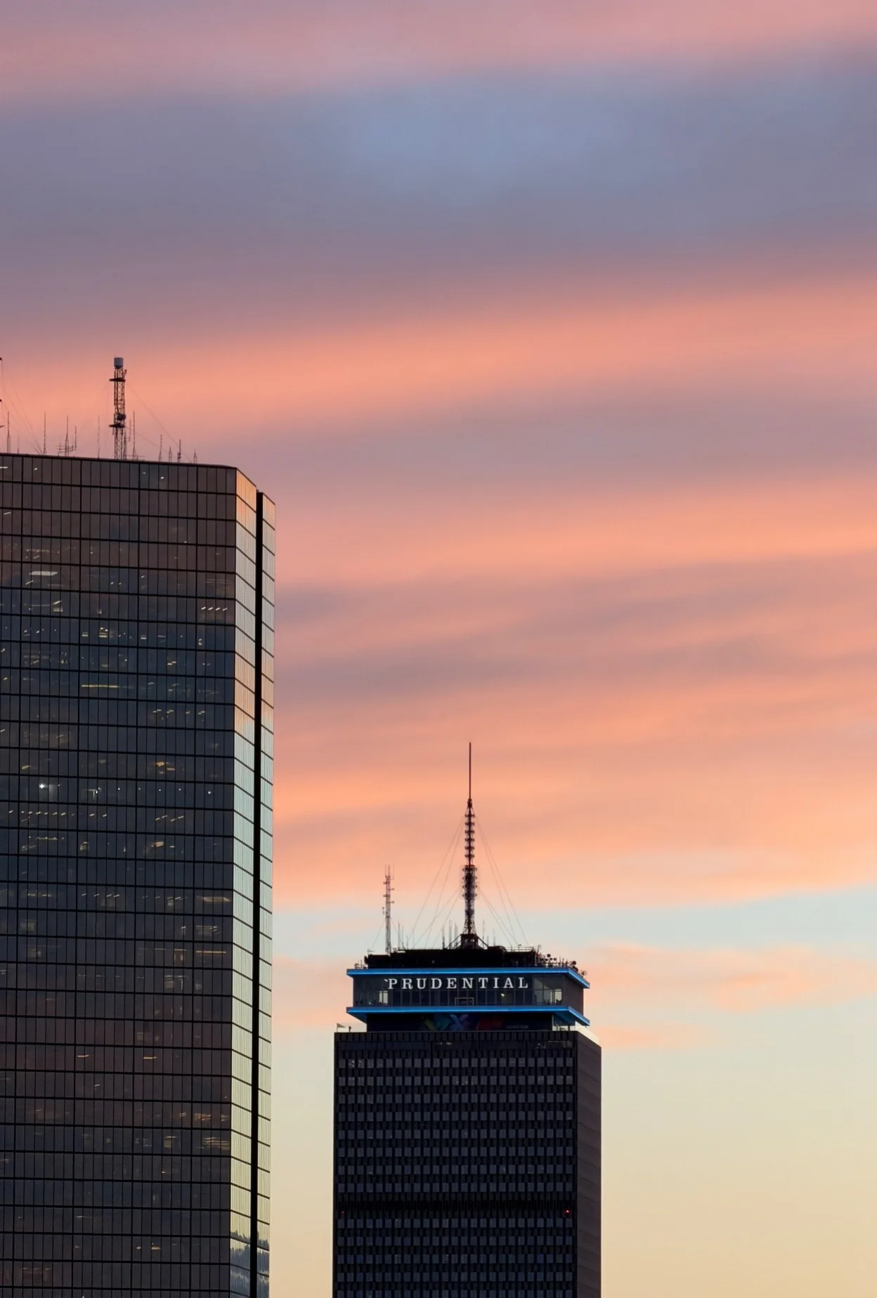 Boston skyline photograph: pink prudential.