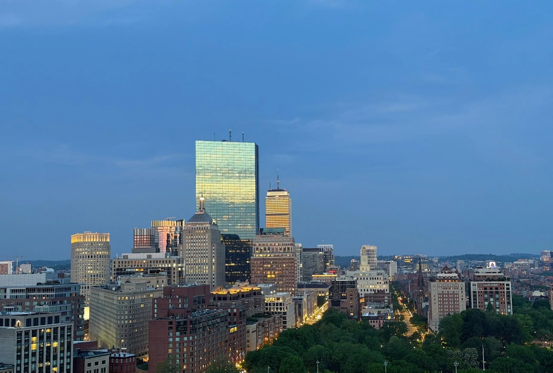 Boston skyline photograph: blue hour, hancock.